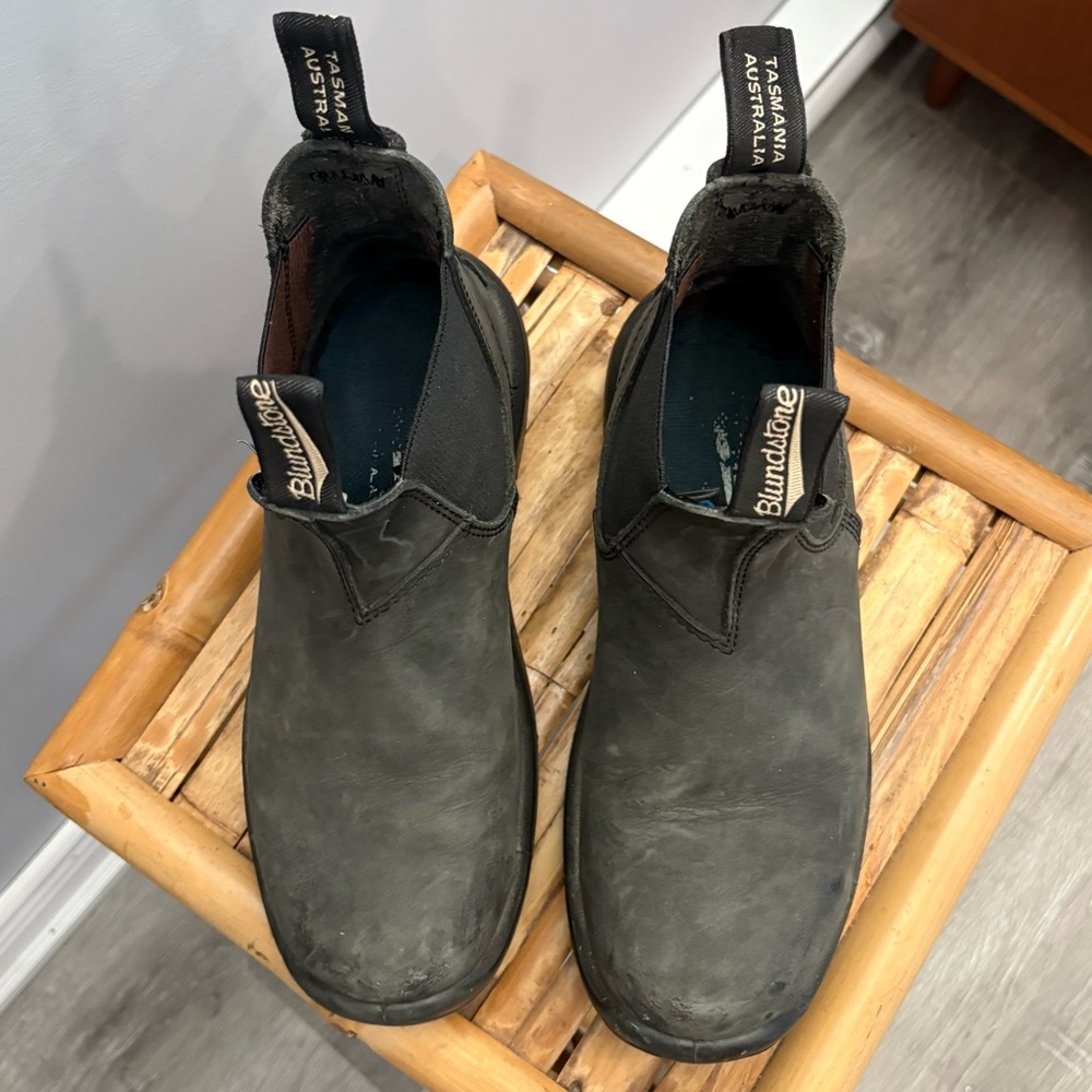 Blundstone Men's Black Steel Toe Work Boots - Picture 3 of 15